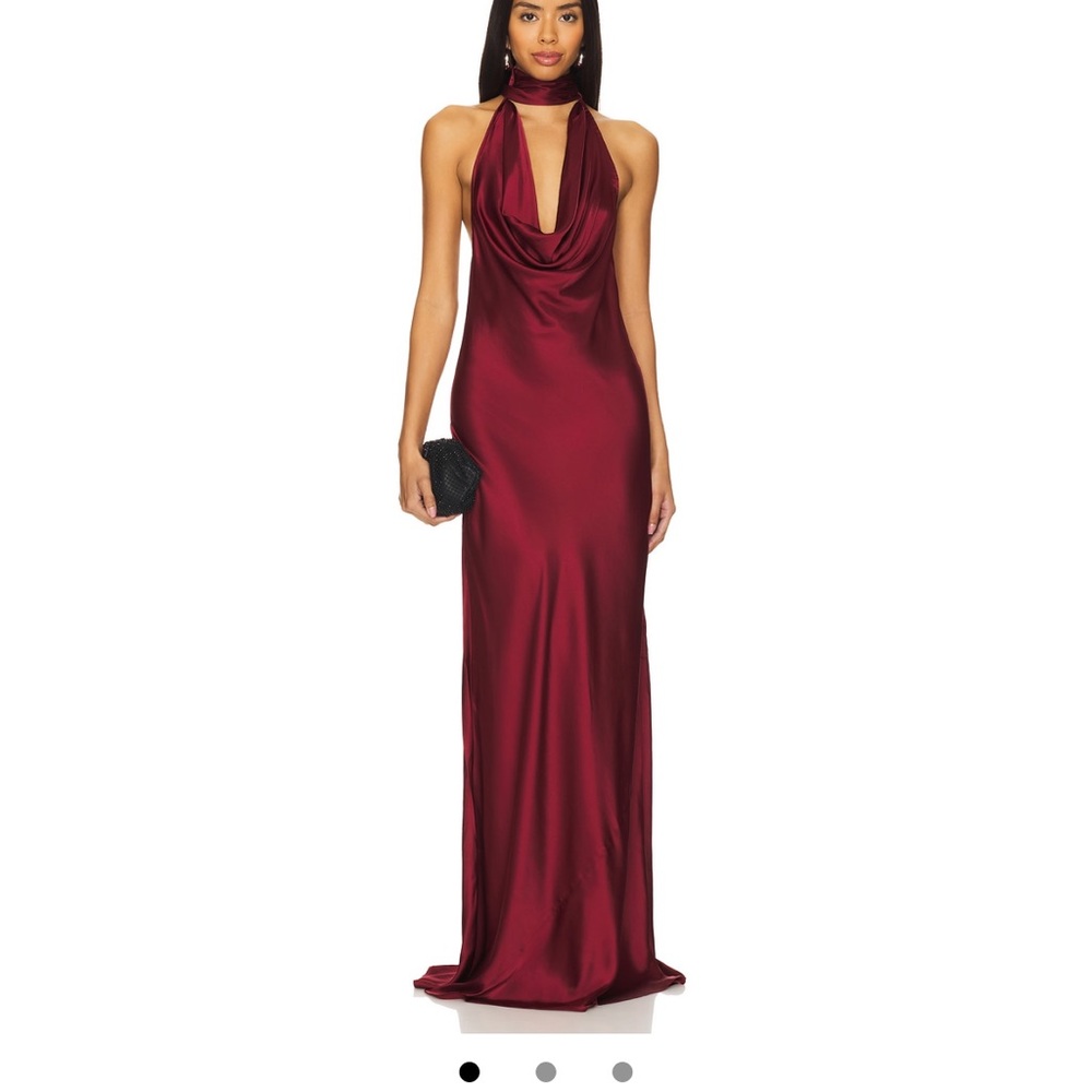 Stone Cold Fox Amelia Gown- Burgundy Backless Gown